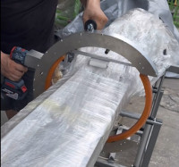 電動ハンドヘルドオービタルラッパー｜パイプ、木材、長尺製品用ポータブルストレッチフィルムマシン HROW-450