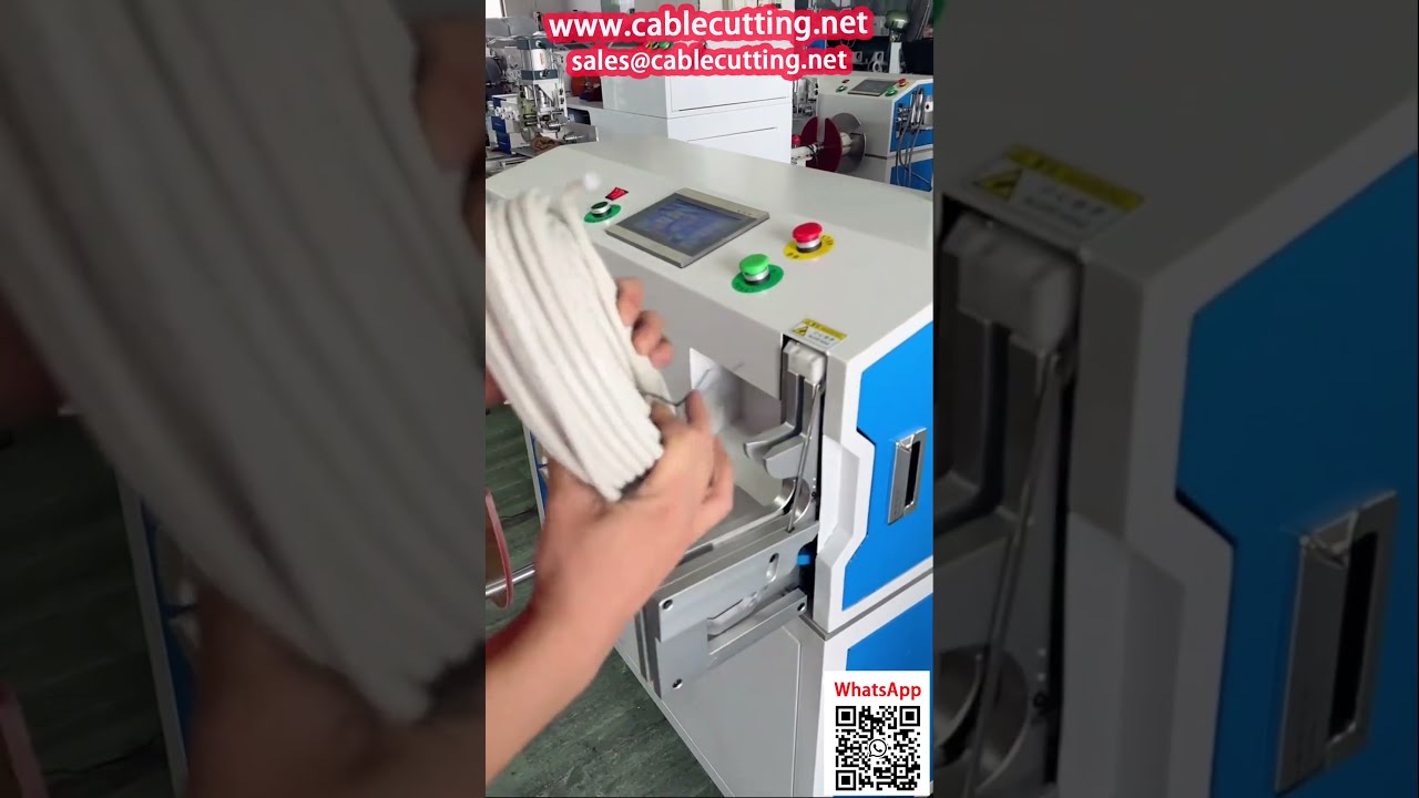 同軸ケーブル巻き取り・計数機 – 大ロールから小ロールへの効率的な分巻き
