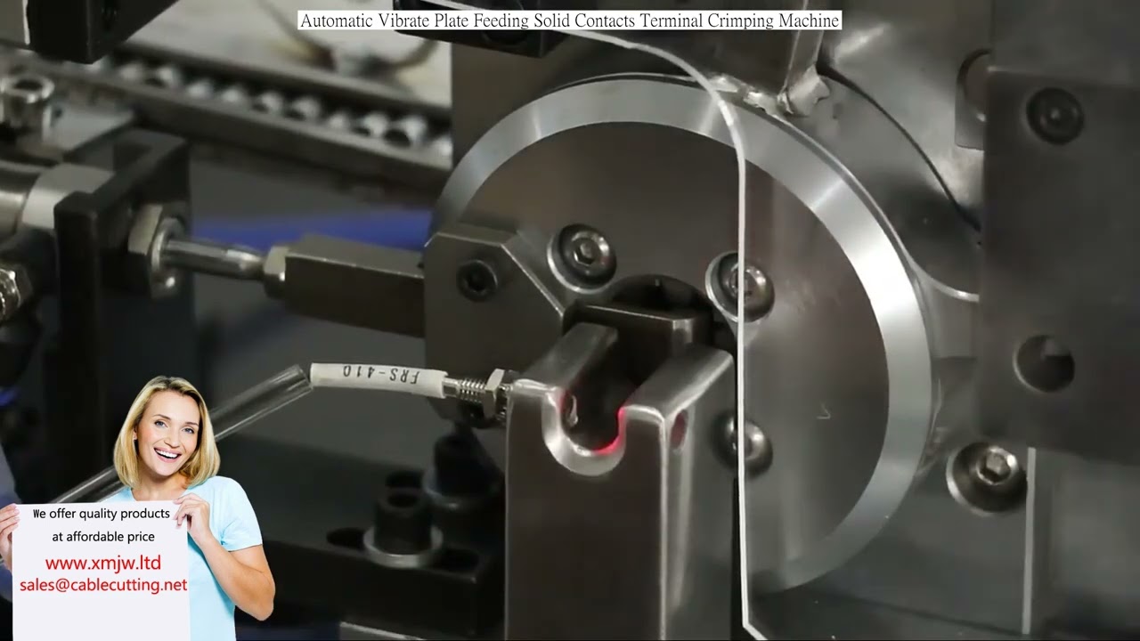 Automatic Vibratory Plate Feeding Solid Contacts Terminal Crimping Machine